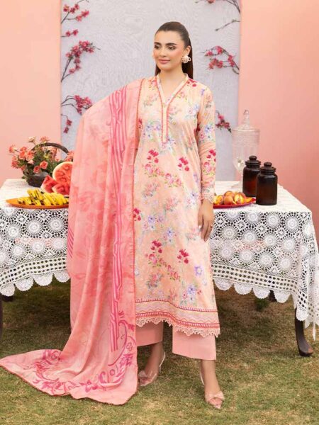 CHIKANKARI 3-Piece Unstitched Digital Printed Lawn Suit