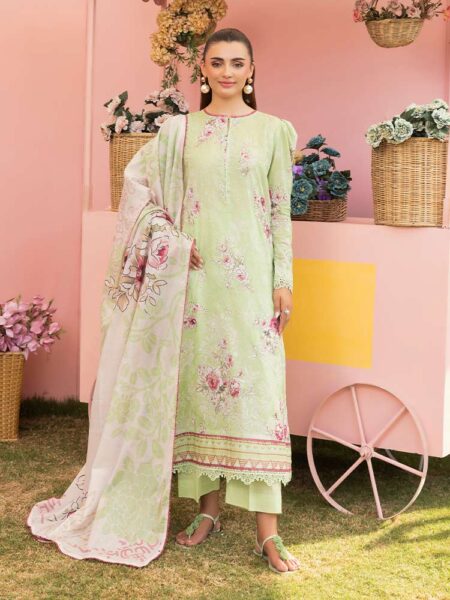 CHIKANKARI 3-Piece Unstitched Digital Printed Lawn Suit