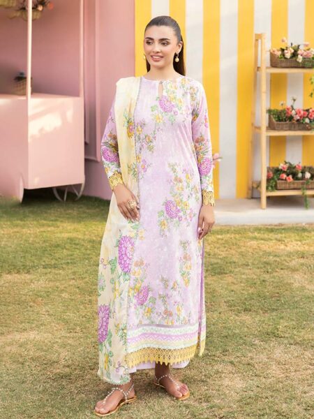 CHIKANKARI 3-Piece Unstitched Digital Printed Lawn Suit