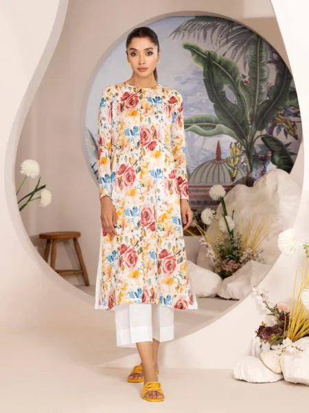 Rose N Rosy Unstitched 2-Piece Lawn BY BINAAS