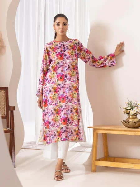 Rose N Rosy Unstitched 2-Piece Lawn BY BINAAS