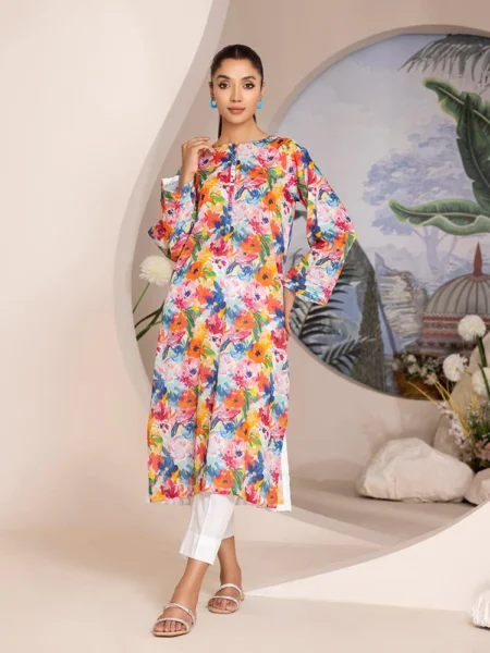 Rose N Rosy Unstitched 2-Piece Lawn BY BINAAS