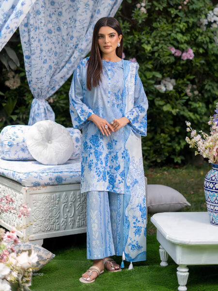 Suffina 3-piece unstitched digital printed lawn by Binaas