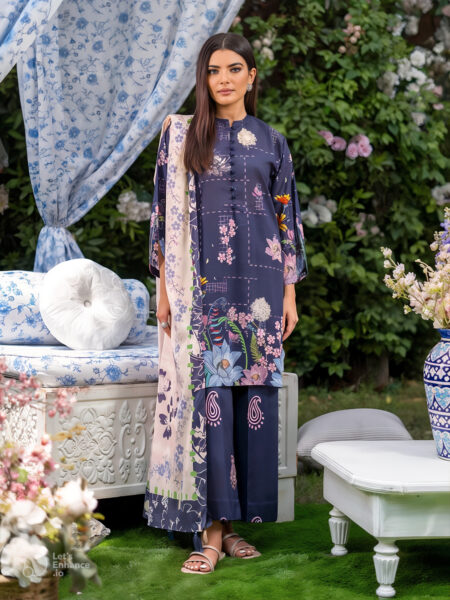 Suffina 3-piece unstitched digital printed lawn by Binaas