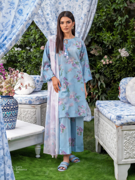 Suffina 3-piece unstitched digital printed lawn by Binaas