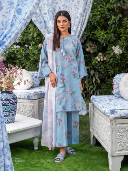 Suffina 3-piece unstitched digital printed lawn by Binaas
