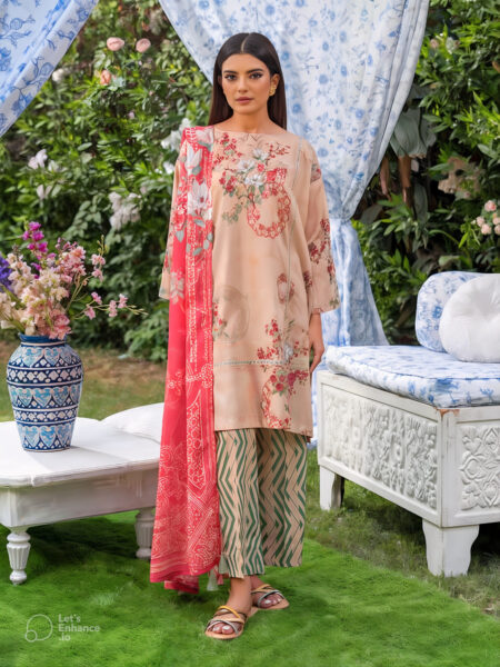 Suffina 3-piece unstitched digital printed lawn by Binaas