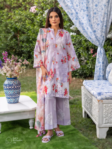 Suffina 3-piece unstitched digital printed lawn by Binaas