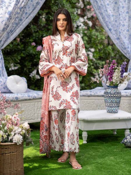 Suffina 3-piece unstitched digital printed lawn by Binaas