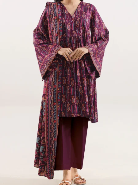 Saya 3 Piece Unstitched Printed Lawn U01-25664-12A