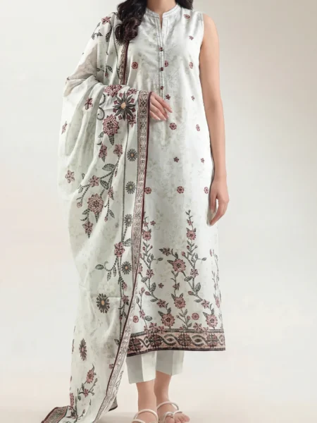 Saya 3 Piece Unstitched Printed Lawn U01-25666-07A