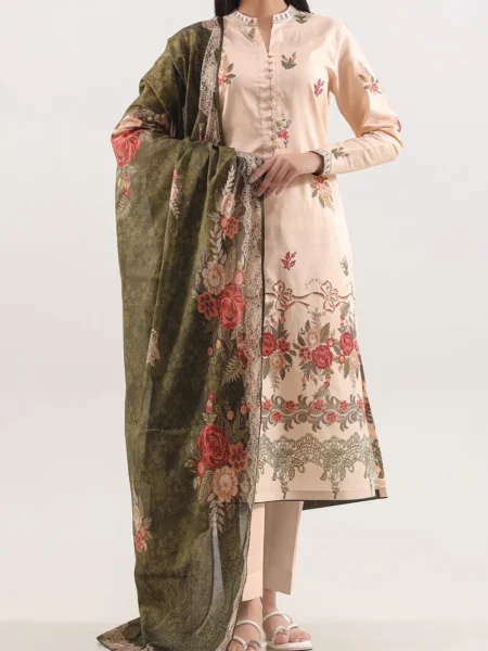 Saya 3 Piece Unstitched Printed Lawn U01-25663-01B