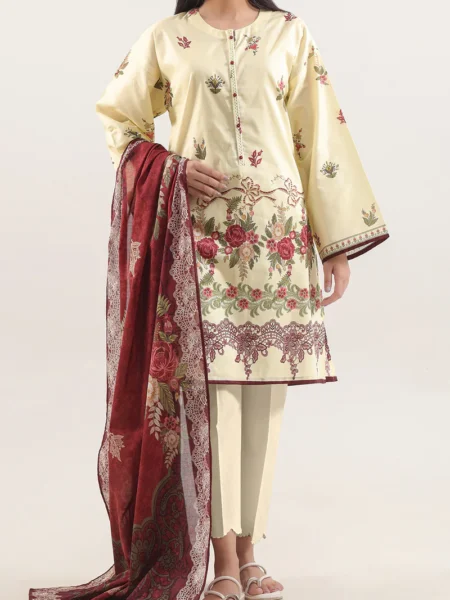 Saya 3 Piece Unstitched Printed Lawn U01-25663-01A